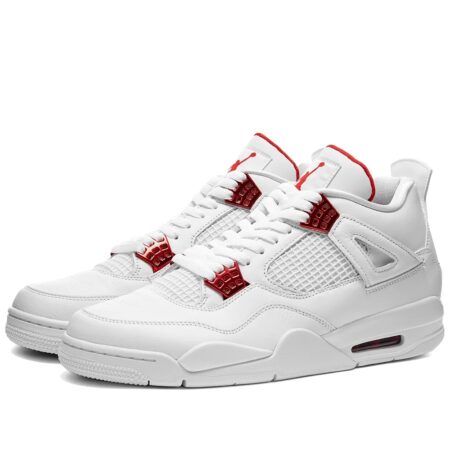 Nike Air Jordan 4 Metallic Red белые кожаные женские (35-39)