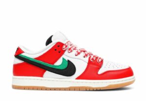 Nike SB Dunk Low красные с белым кожаные мужские-женские (40-44)